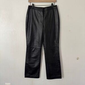 LOFT Y2K Leather Pants Women Sz‎ 8 Rockabilly Biker Baddie Moto Punk Rocker Edgy